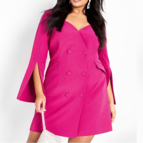 NWT Kallie Dress from City Chic in a Size 18 in Pop Pink - Picture 4 of 13